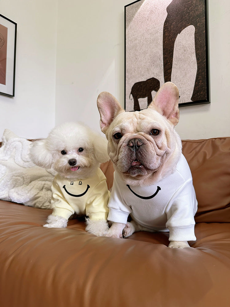 Dog Emoji Fleece Lined Shirt for small medium dogs by Frenchiely