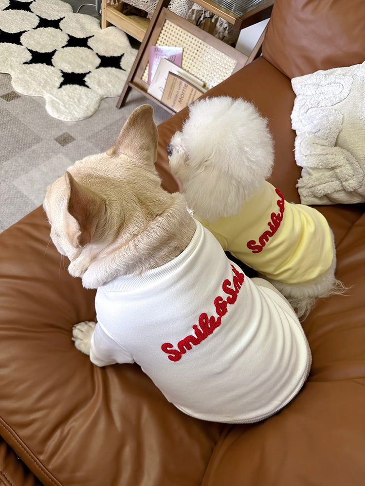 Dog Emoji Fleece Lined Shirt for small medium dogs by Frenchiely