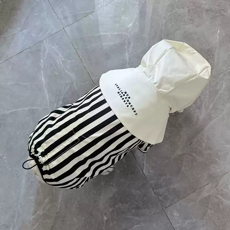 Black & Stripe Onesie Raincoat
