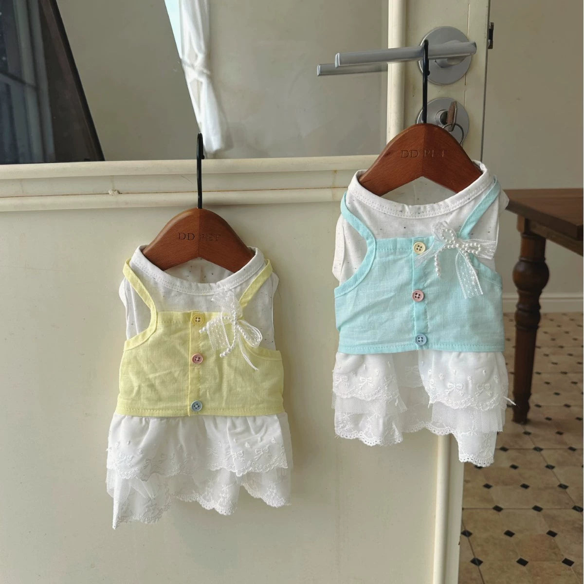 Faux Two Piece Cotton Lace Dress
