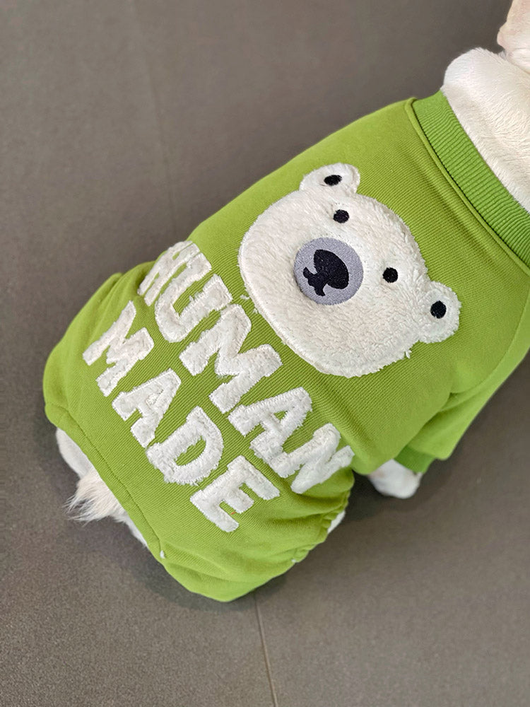 Green Bear Jumpsuit doggreenbearonesiewarmpajamasformediumdogbreedsbyFrenchiely_5