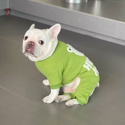 Green Bear Jumpsuit doggreenbearonesiewarmpajamasformediumdogbreedsbyFrenchiely_9