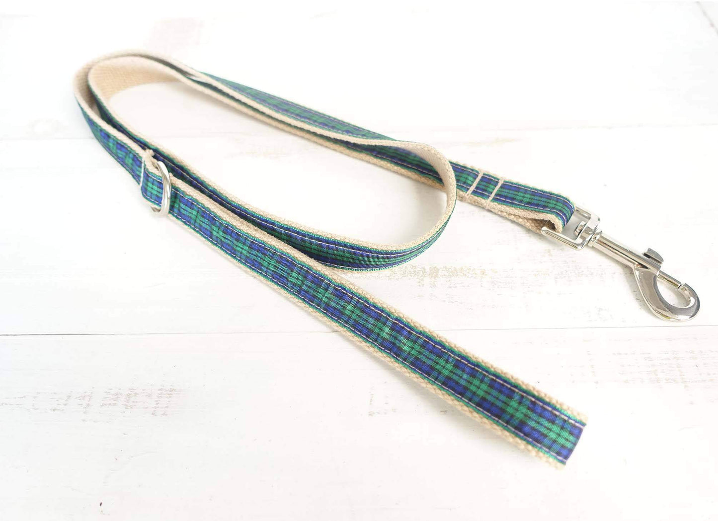Dog Green Plaid Collar Leash Set - Frenchiely