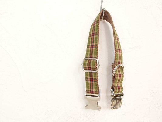 Dog Green Plaid Collar - Frenchiely
