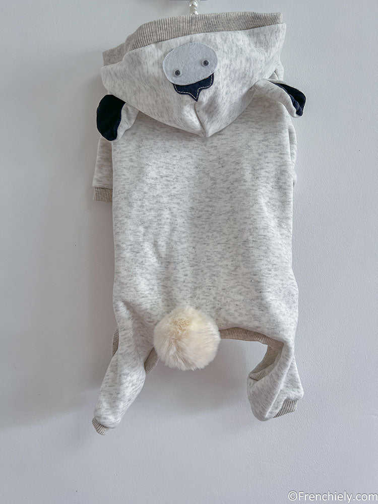 dog grey onesie pajamas for medium dogs