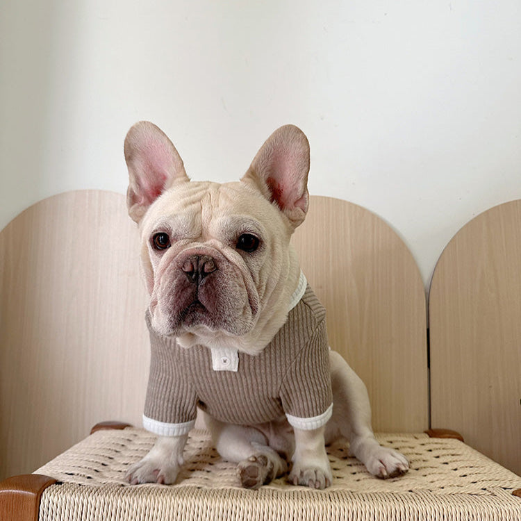 Dog Stretchy Shirt with heart logo in brown for medium dogs