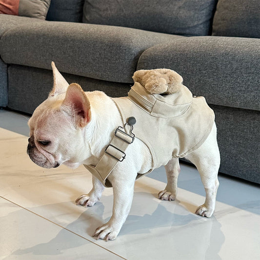 Khaki Overalls with Pocket dogkhakideminoverallshirtforsmallmediumdogsbyFrenchiely_10
