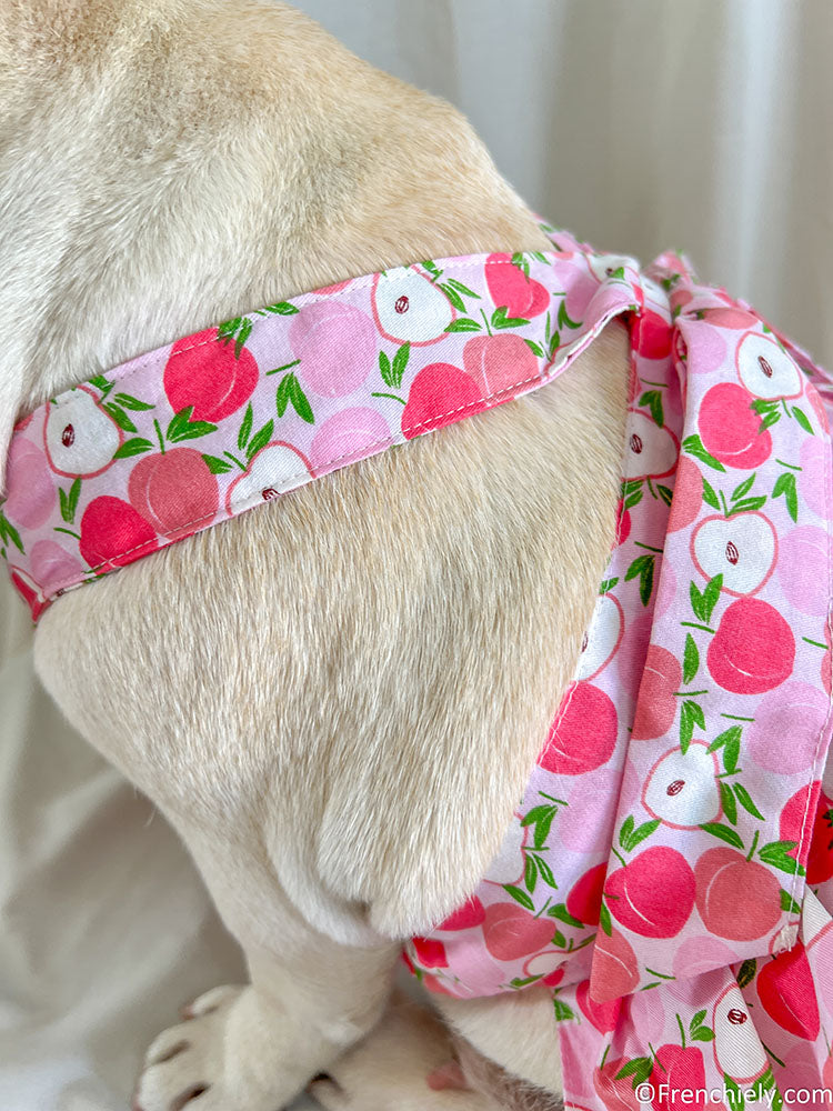 Dog summer pink litchi dress for small medium dogs by frenchiely