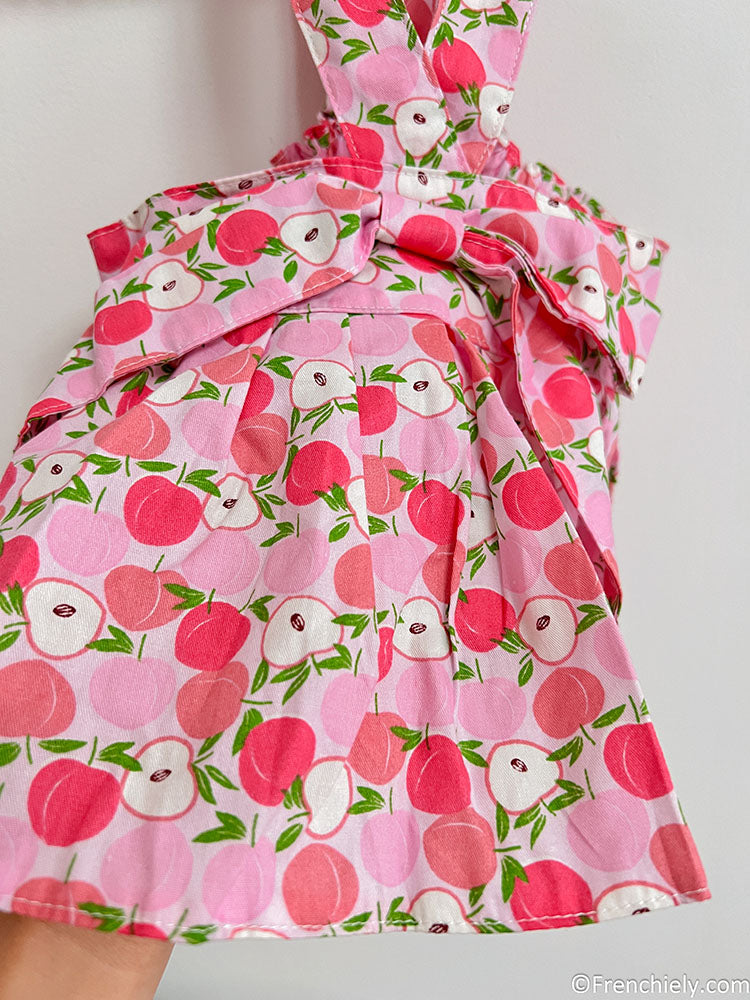 Dog summer pink litchi dress for small medium dogs by frenchiely