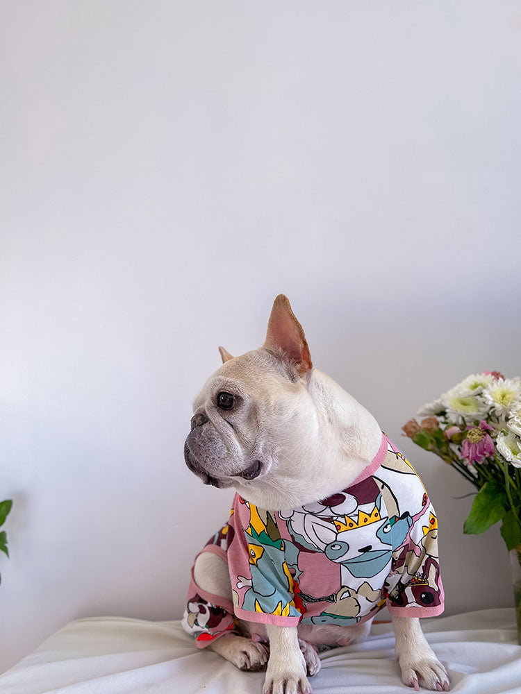 dog cartoon dog onesie pajamas for small medium dogs by frenchiely