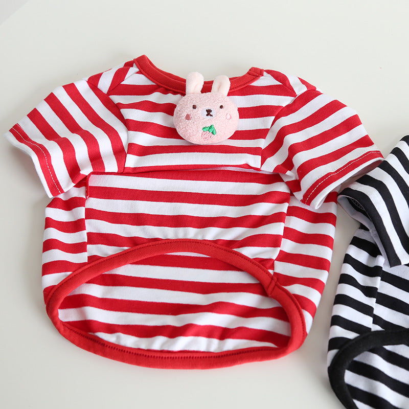 Dog Stripe Shirt- Panda & Bunny - Frenchiely