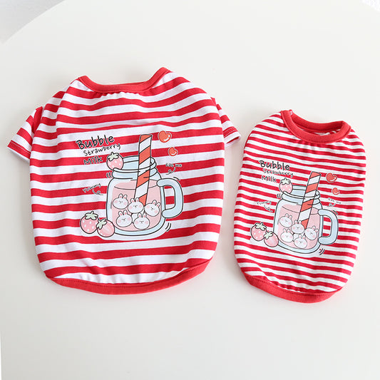 Dog Stripe Shirt- Panda & Bunny - Frenchiely