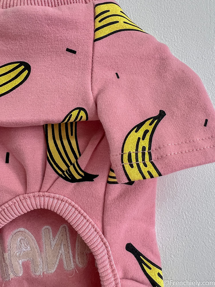 dog banana onesie pajamas for puppy