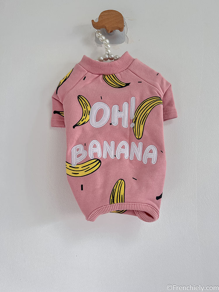 dog banana onesie pajamas for puppy