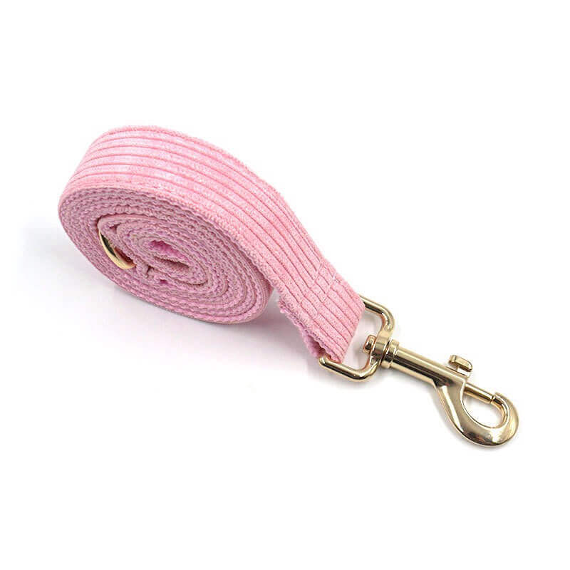 Dog Pink Corduroy Leash - Frenchiely