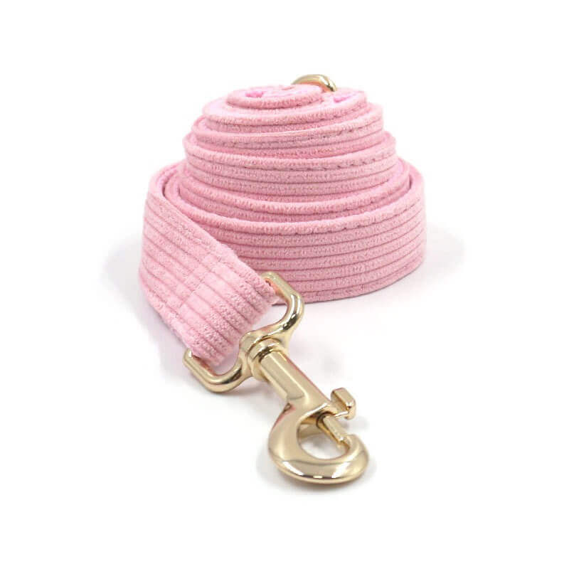 Dog Pink Corduroy Leash - Frenchiely