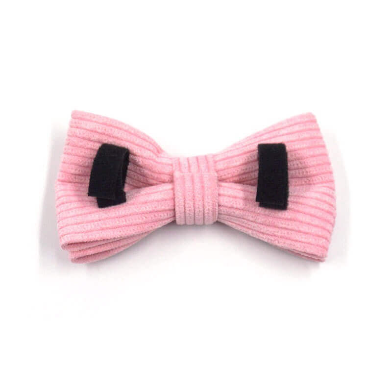 Dog Pink Corduroy Bow Tie - Frenchiely