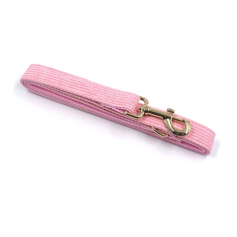 Dog Pink Corduroy Leash - Frenchiely