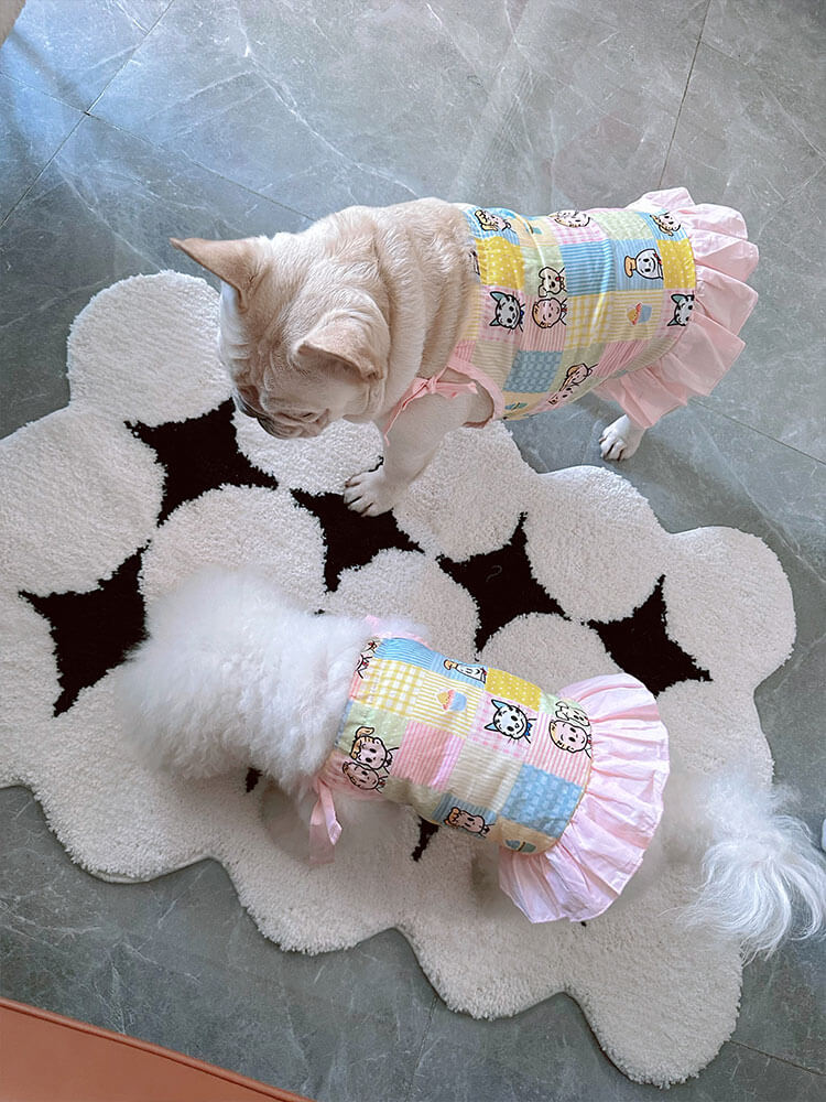 dog cartoon pink dress for small medium dogs by Frenchiely