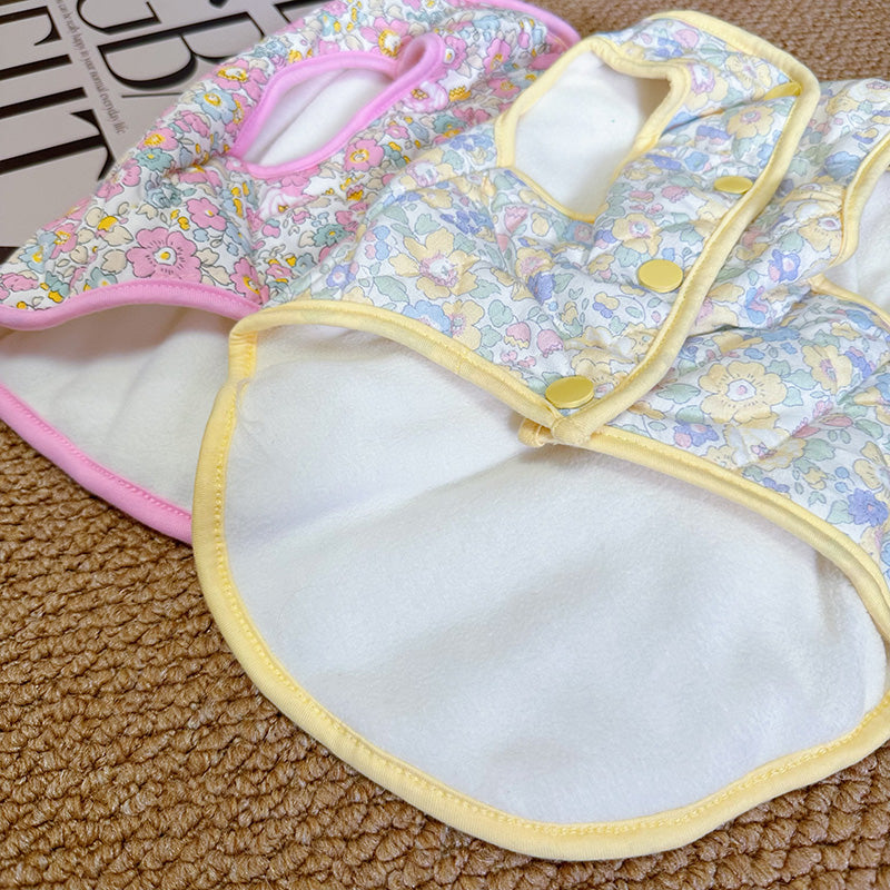 Dog Winter Floral Jacket for small medium dogs by Frenchiely