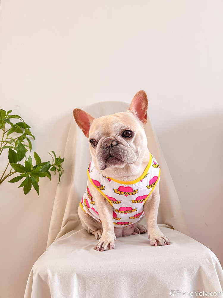 dog heart ' love' shirt for small medium dogs by frenchiely