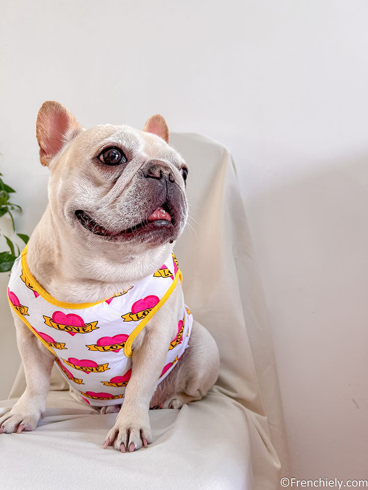 dog heart ' love' shirt for small medium dogs by frenchiely