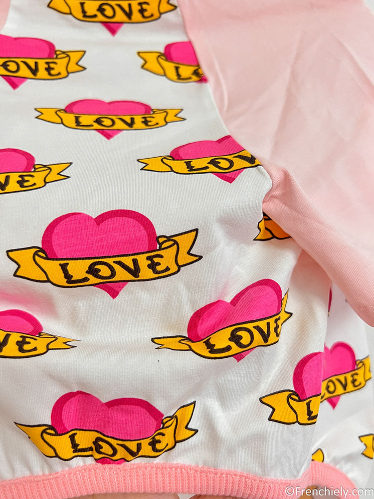 dog pink heart shirt for medium dogs by frenchiely