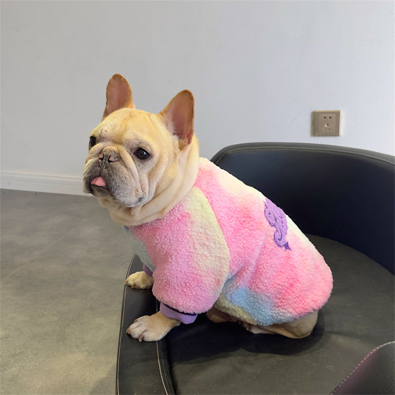 Dog Pink Pastel Hooded Coat for French Bulldogs