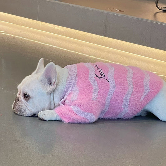 Pink Girl Sweater dogpinkstripesweaterforsmallmediumdogsbyFrenchiely_7