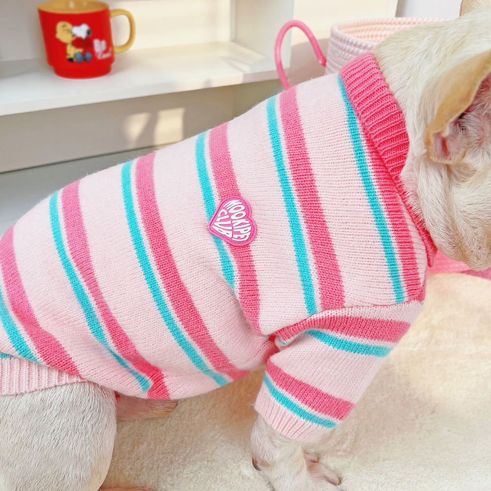 Dog Pink Plaid Zipperup Sweater for medium dog breeds by Frenchiely