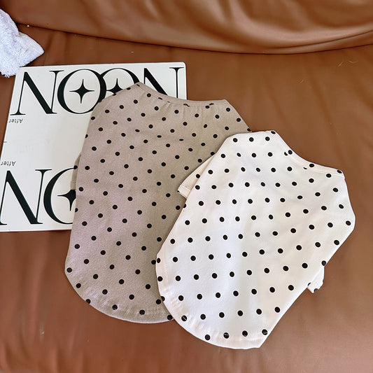 Dog Stretchy Polka Cotton Shirt for Medium dogs by Frenchiely