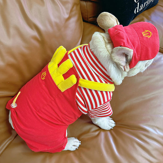 Funny Mc Donalds' Costume with Hat dogredfriedchipsoverallsformediumdogs_3