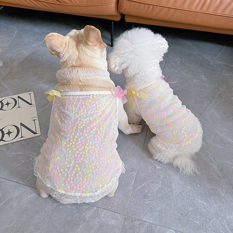Dog Mermaid Floral Mesh Shirt for small medium dogs by Frenchiely