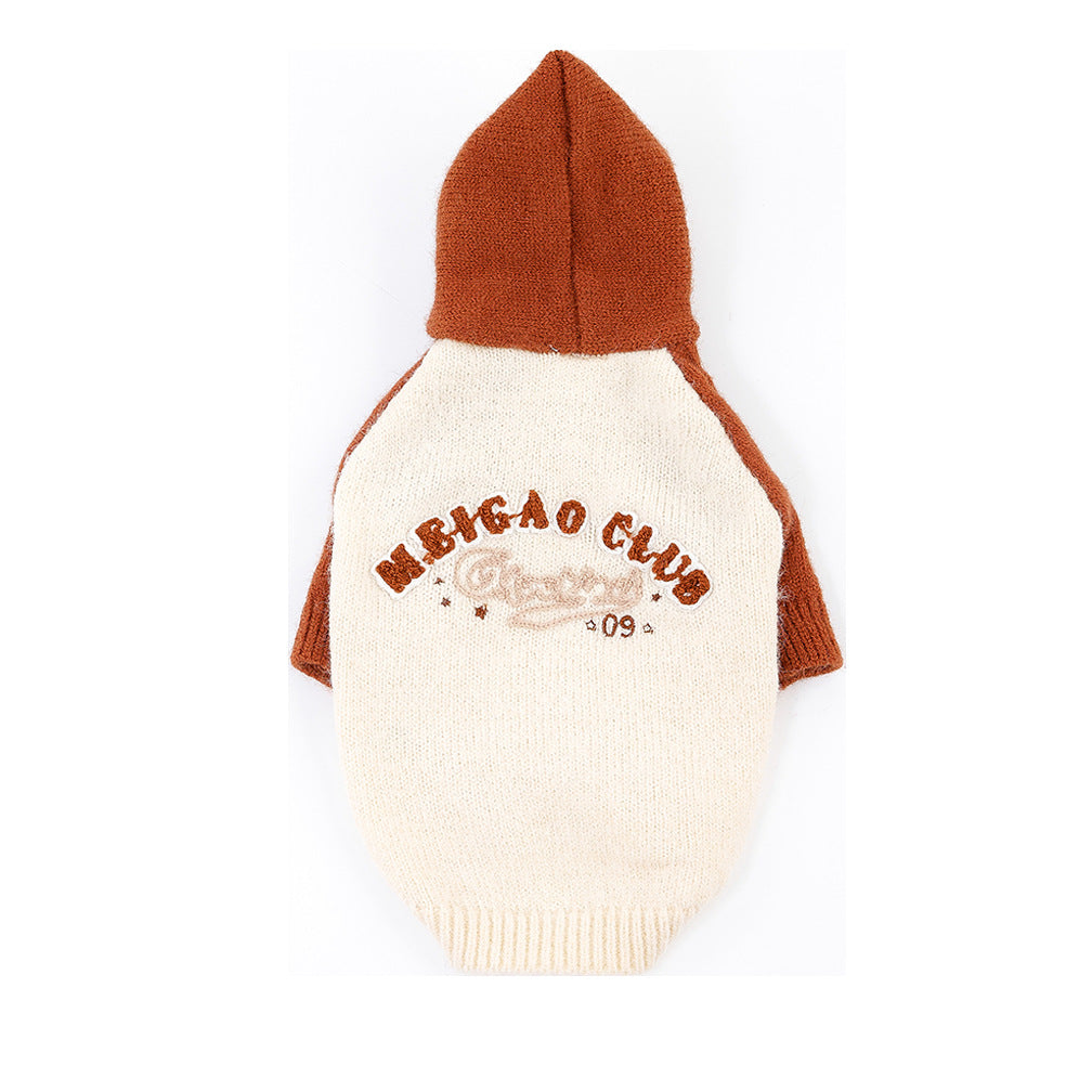 Dog Vintage Style Hooded Sweater Sweatshirt for medium dog breeds