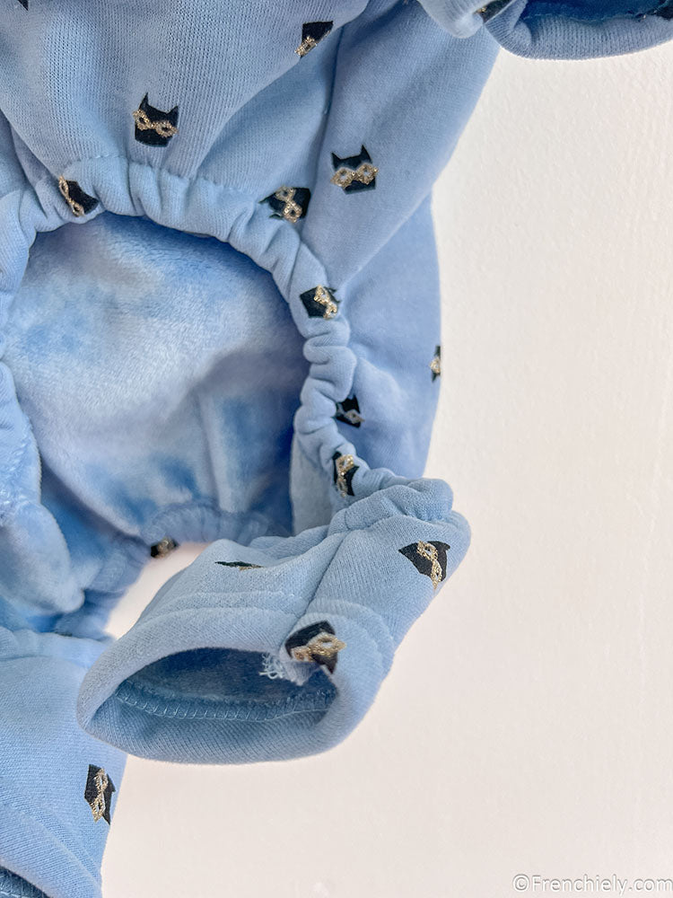 dog winter blue onesie pajamas for medium dogs