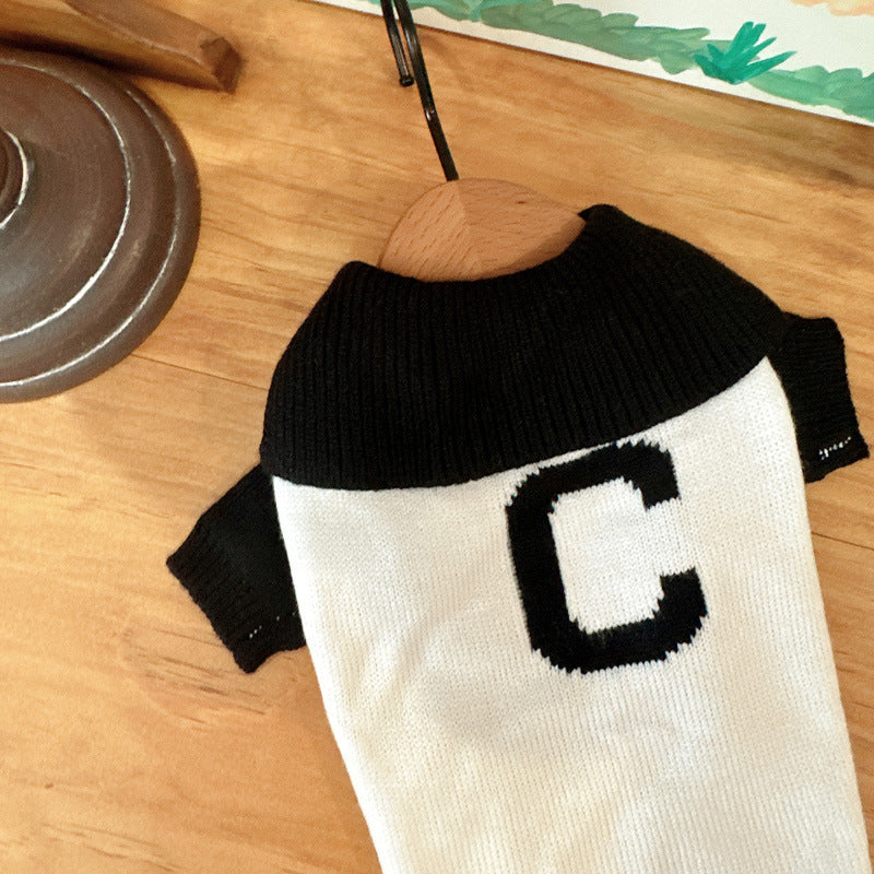 Dog Black & White Zipperup Sweater - Frenchiely
