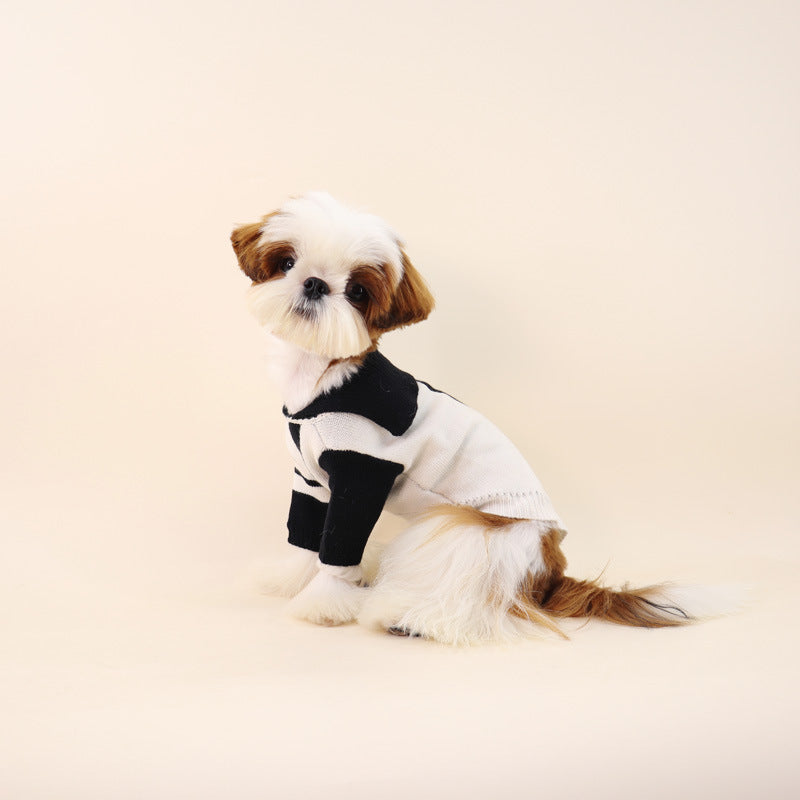 Dog Black & White Zipperup Sweater - Frenchiely
