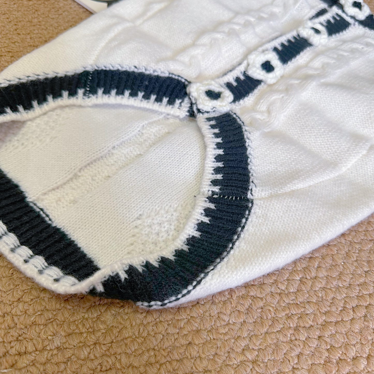 dog white flower cardigan sweater for medium dog breeds by Frenchiely