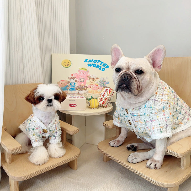 White Plaid Luxury Coat dogwhitejacketcoatformediumdogbreedsbyFrenchiely_3