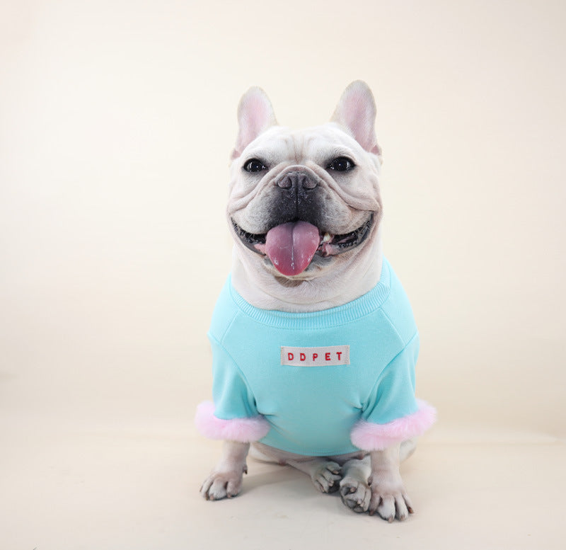 Dog Winter Warm Pullover Pink Sweater for medium dog breeds by Frenchiely