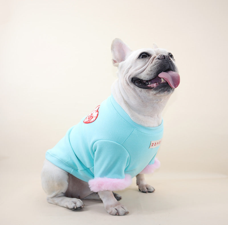 Dog Winter Warm Pullover Pink Sweater for medium dog breeds by Frenchiely