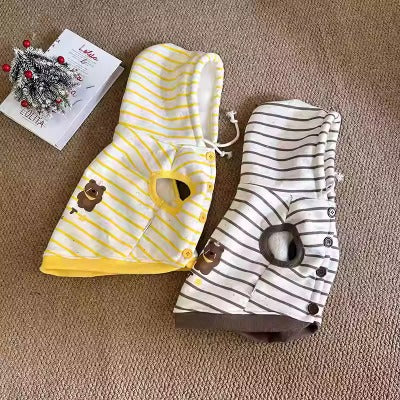 Bear Stripe Hooded Coat dogwinterwarmhoodedcoatformediumdogsbyFrenchiely_6