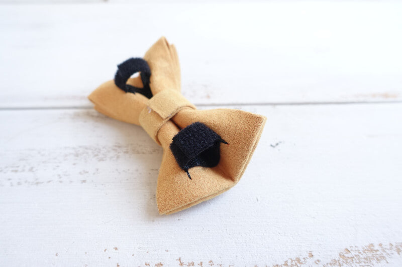 Dog Yellow Velvet Bow Tie - Frenchiely