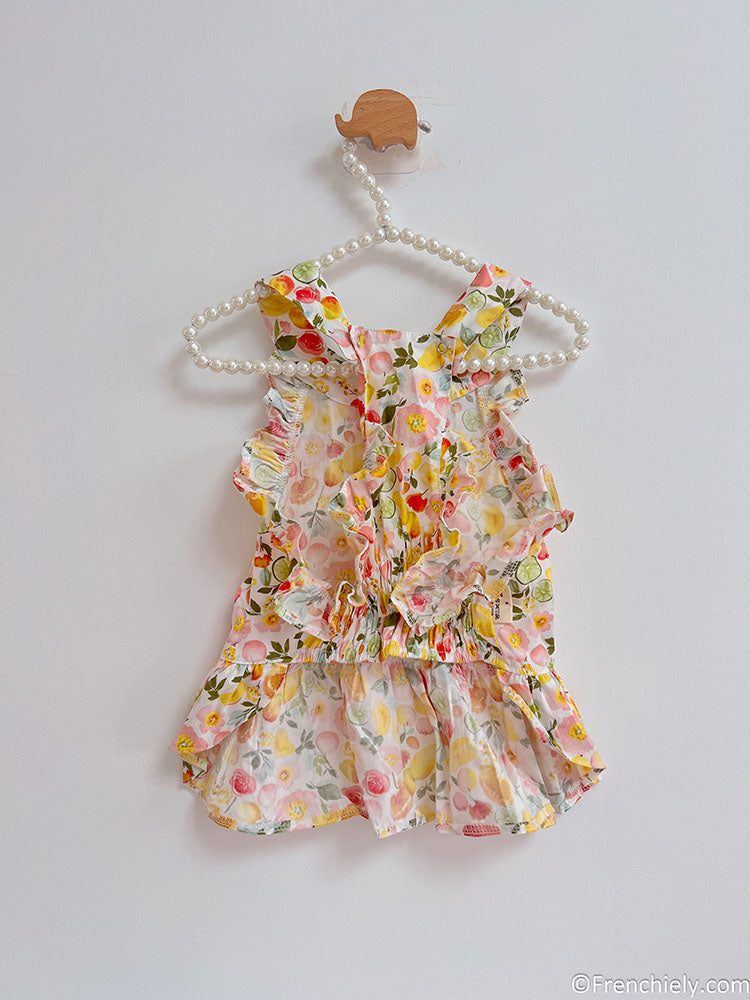 dog fruit print summer dress for small medium dogs