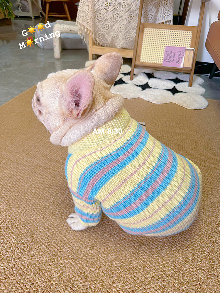 Dog Striped Pullover Sweater for medium dog breeds by Frenchiely