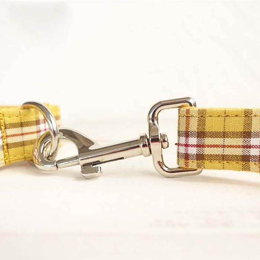 Dog Yellow Plaid Leash - Frenchiely
