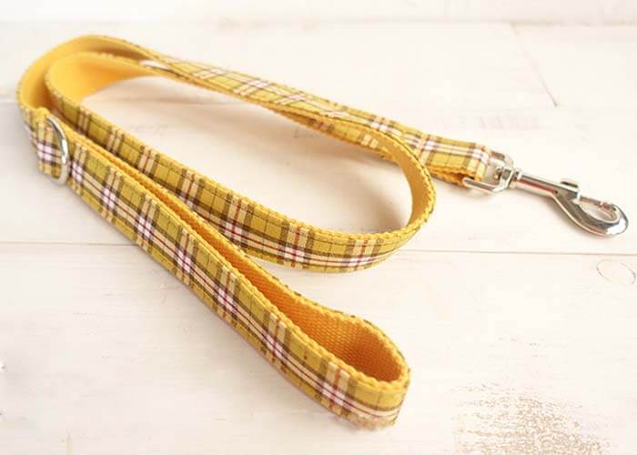 Dog Yellow Plaid Leash - Frenchiely