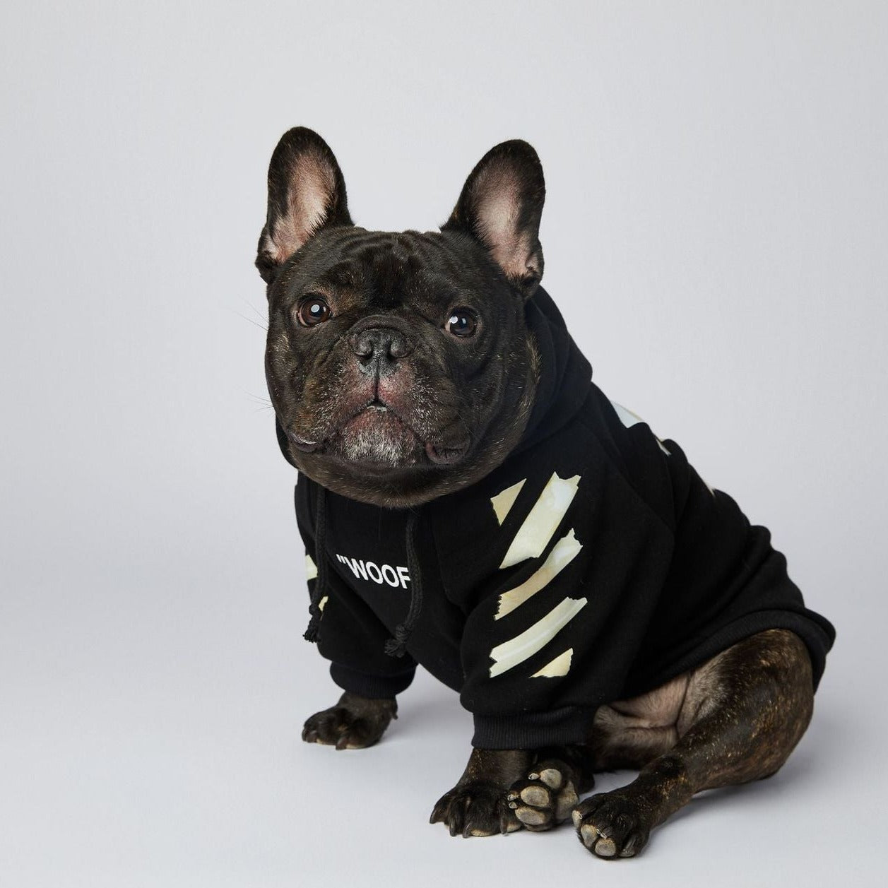 Dog Black and Beige Woof Hoodie - Frenchiely