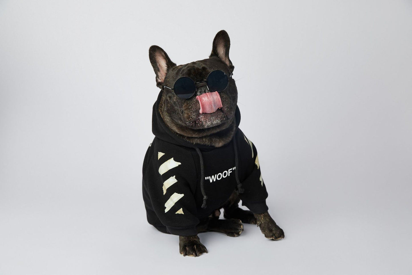 Dog Black and Beige Woof Hoodie - Frenchiely