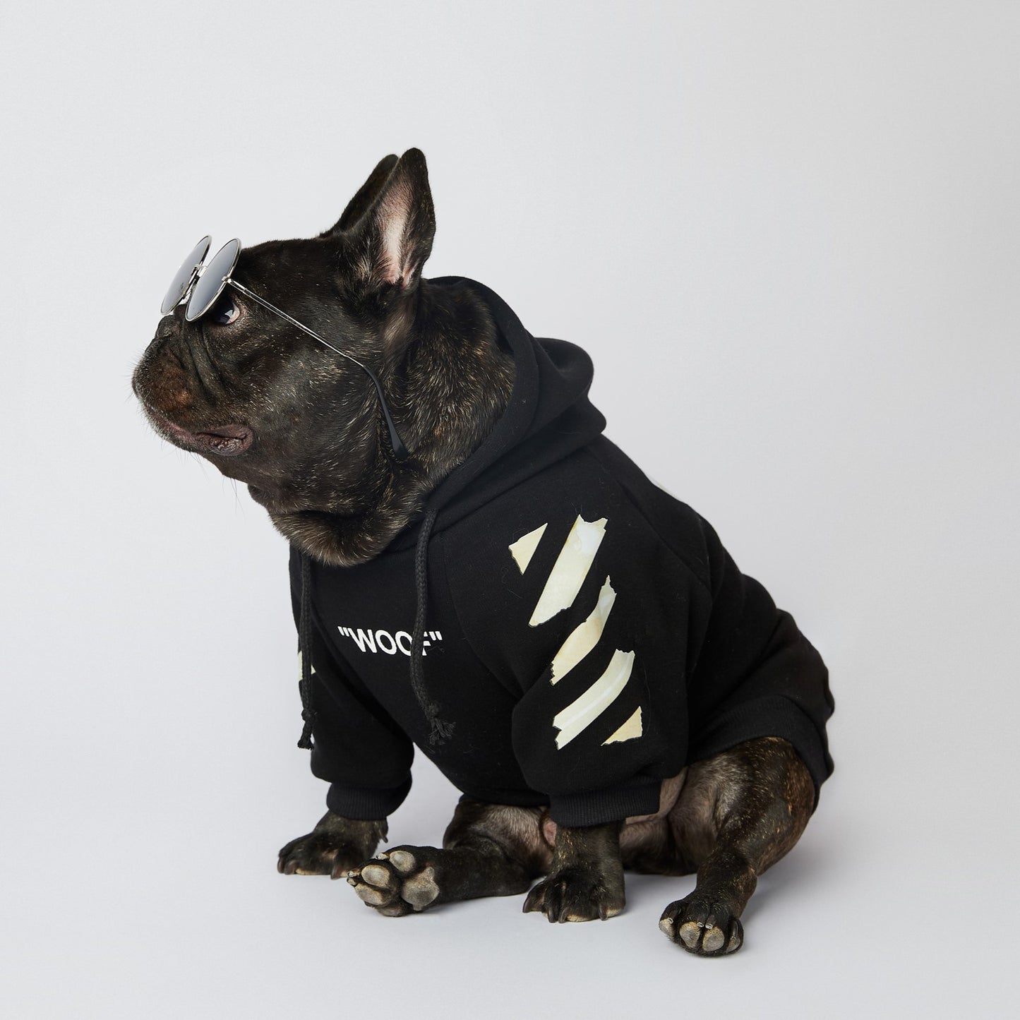 Dog Black and Beige Woof Hoodie - Frenchiely